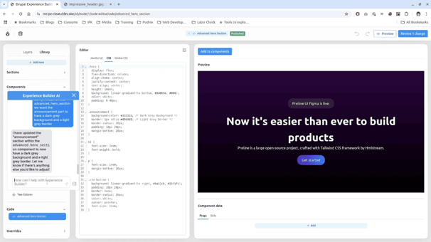 Drupal AI & Experience Builder, from Figma Image to component. DrupalCon Atlanta opening keynote