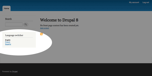Drupal dropdown language switcher